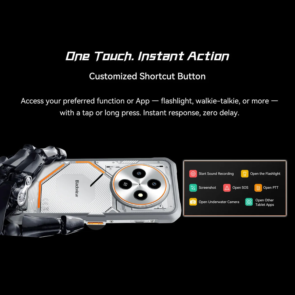 Blackview FORT 2 Smartphone, 6.78" HD+ IPS Display,MediaTek Helio G81 Processor,5000mAh Battery,Outdoor Rugged Mobile Phone