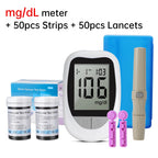 Medical Glucometer 50pcs Test Strips Lancets Blood Glucose Meter Kit Sugar Monitor Glucometro for Diabetes Mmol/L Or Mg/dL
