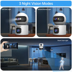 Lenovo 8MP HD IP Camera Dual Lens Baby Monitor 5X Zoom Color Night Vision Human Automatic Tracking Video Smart Home Camera