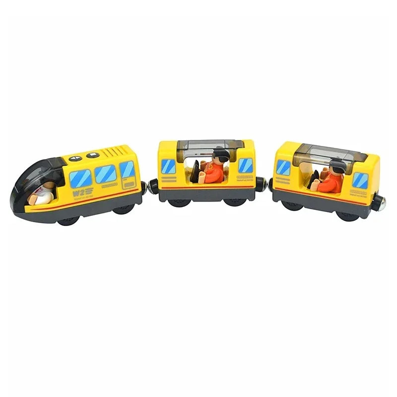 Wooden Train Toys Train Track Magnetic Set Electric Car Locomotive Diecast Slot Fit All Wood Brand Biro Railway Tracks For Kids