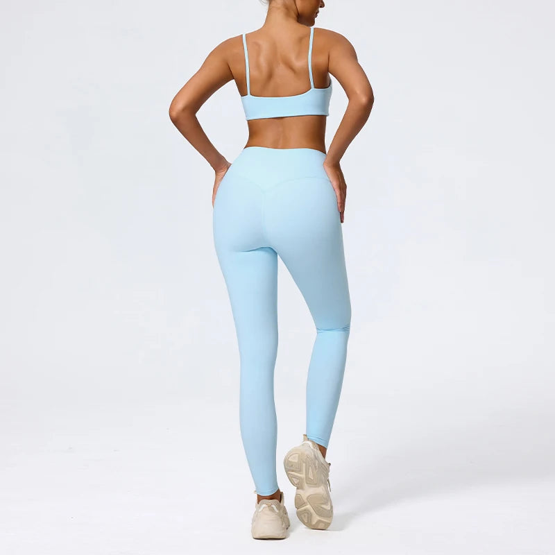 Hearuisavy Summer Super-Soft 2Pcs Women's Running Sports Shorts Set Breathable Fitness Yoga Bra Casual Push Up Workout Crop Top