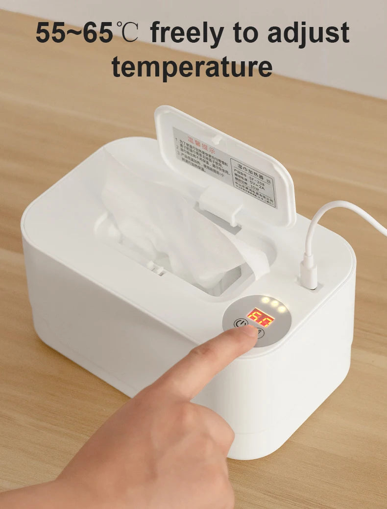 Baby Wipes Heater Wet Towel Dispenser Thermostat Warmer Tissue Paper Case Napkin Electric Heating Insulation Storage Box Holder