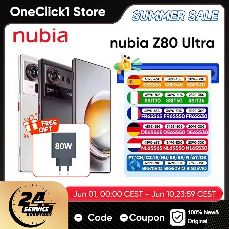 Global Version Zte Nubia Z80 Ultra 5g Snapdragon 8 Elite Gen 5 7200Mah 6.85'' 144Hz Oled Display 90W Fast Charging 64Mp+50Mp Ai Camera Nfc Google Play