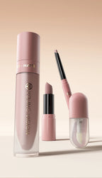 4pcs/Set Long Lasting Waterproof Lip Makeup Kit - Soft Smooth Creamy Lipliner Lipstick & lip gloss lip oil Set