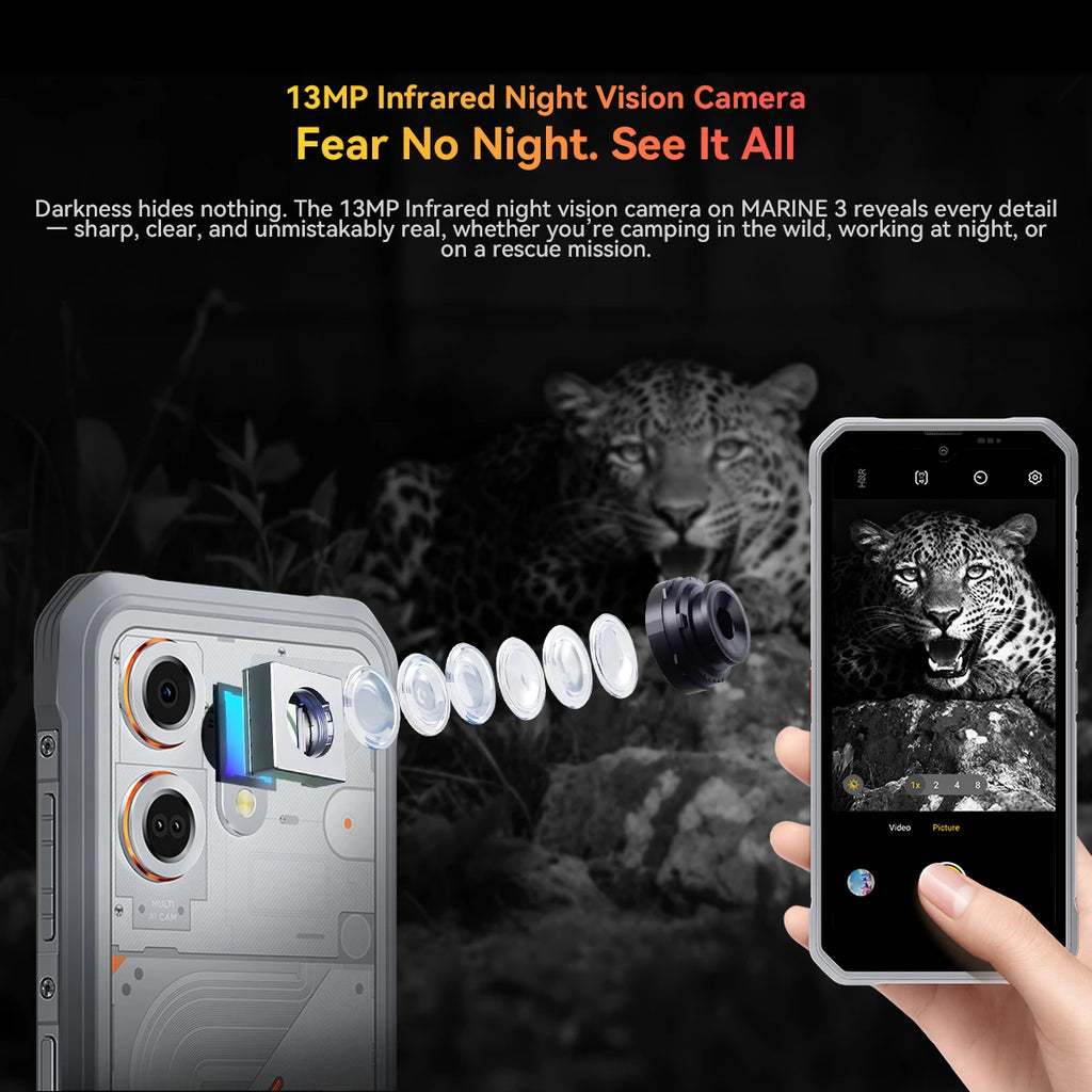 Blackview OSCAL MARINE 3 Rugged Smartphone 6.56" HD 90Hz Display Helio G81 13MP+16MP Camera 5000mAh Battery Android 16 Mobile