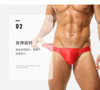 2026 fashion solid color men's three-dimensional triangle breathable sports low waist high elastic tight body