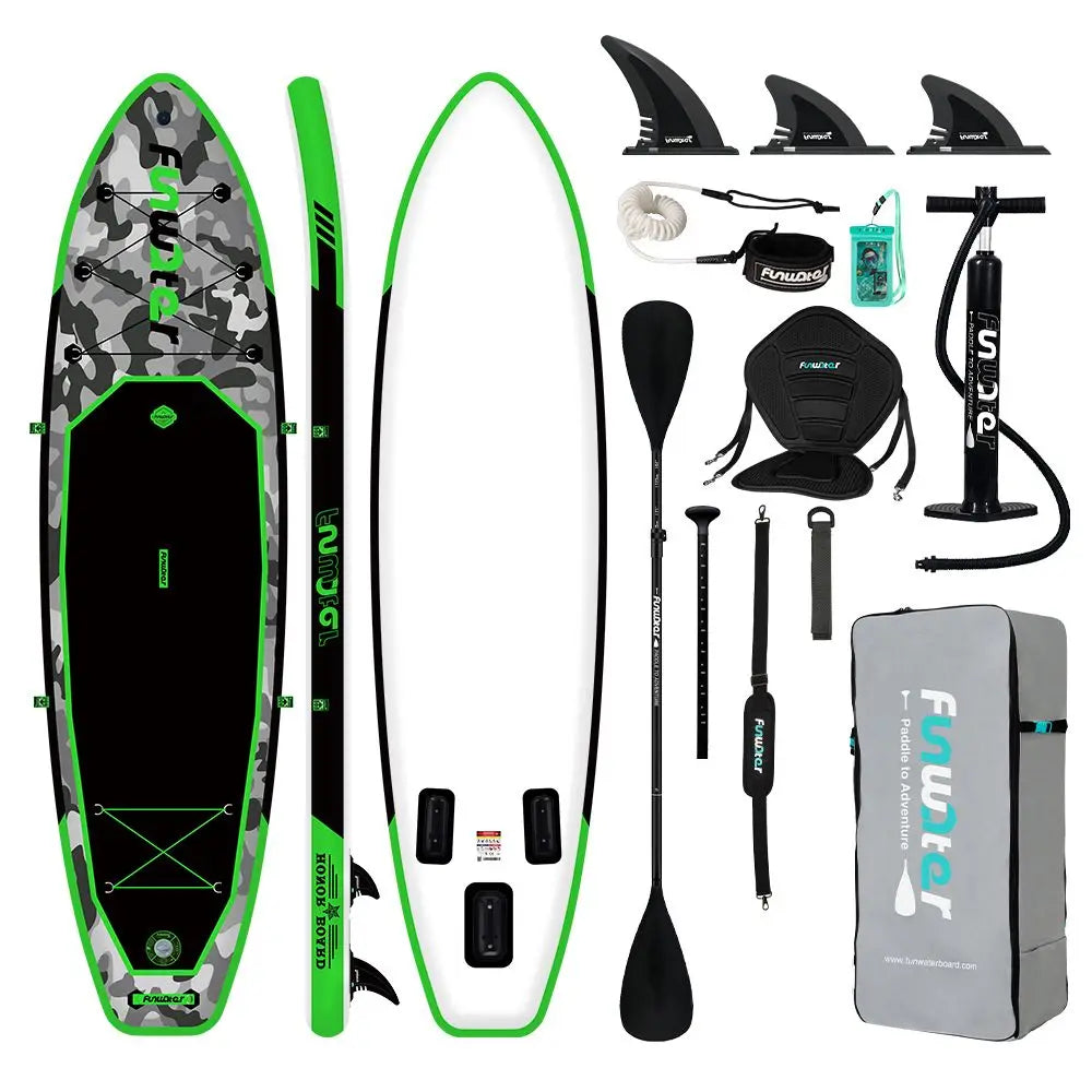 Funwater SUPFW10A Ultra-light inflatable Paddle Board 330*84*15 Paddle Board size, PVC Material, Adult Water Sports, yoga, fishing, Travel, Sea surfing non-slip Paddle Board