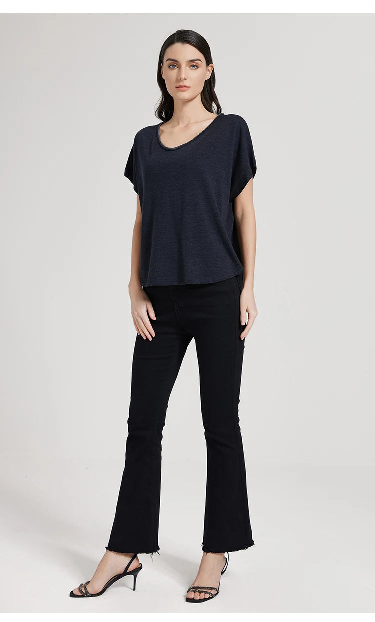 BC1095 Luxury Women's Clothing Silk Woolen Ladies Clothes loose Merino Wool Vest Sweaters For Woman