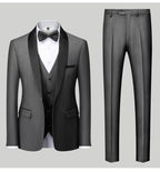 Men's Casual Business Have Smoking Suit High End Brand Boutique Fashion Blazer Vest Pants Groom Wedding Dress Party Suit