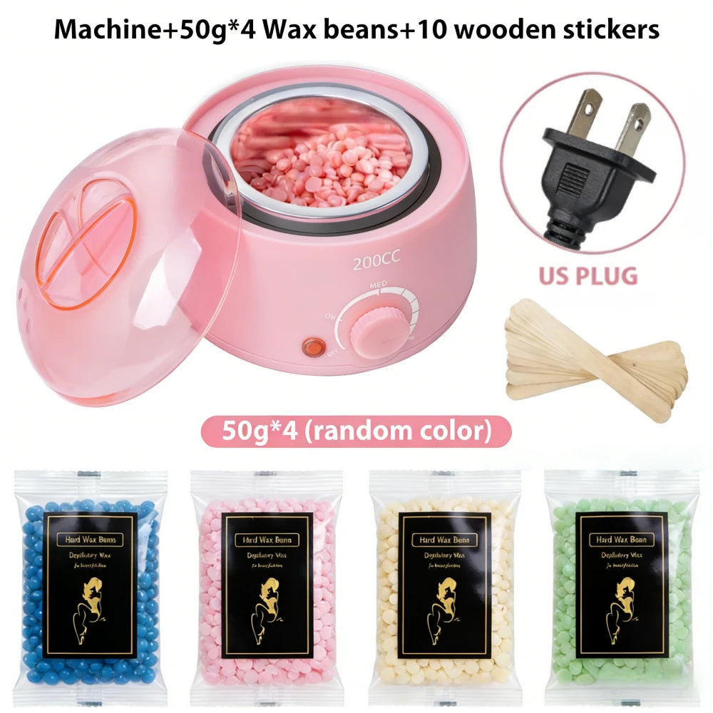 200CC Wax Heater Warmer Hair Removal Machine For Hand Foot Body SPA Epilator Paraffin Wax Pot +Wax Beans + Wood Sticks