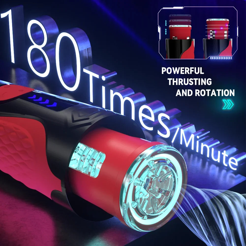 Telescopic Rotation Male Masturbator Cup Vagina 7 Thrusting Masturbation Cup Sex Toys for Men Automatic Piston Mastubator