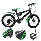 20 Inch 7 Speeds Mountain Bike Adjustable Children's Bicycle with Storage Bag and Compass Bell Braking System Bike
