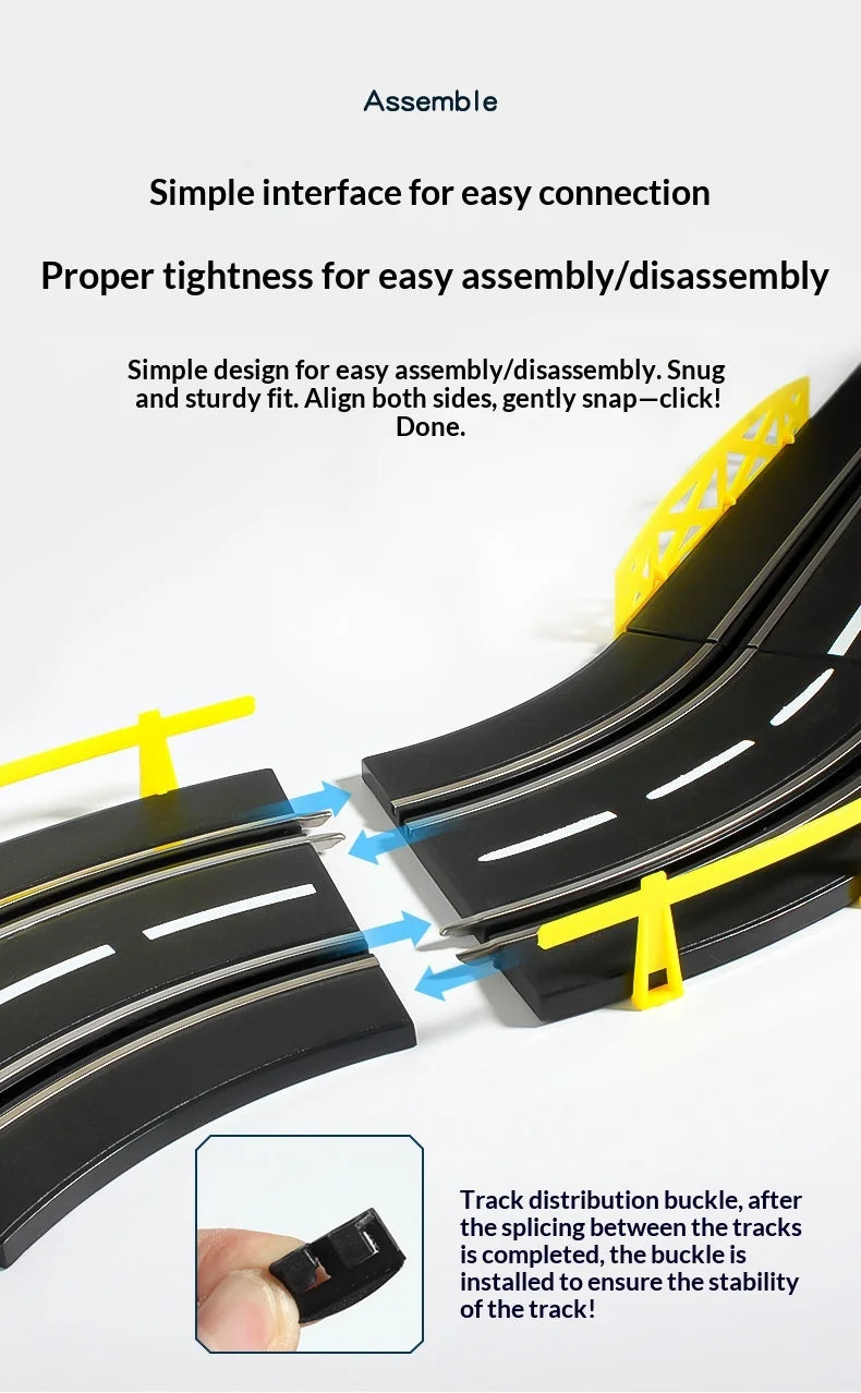 Electric Remote Control Slot Car Track Large 2-Player Competitive Dual Mode Remote Adjustable Splicing Kids Adults Gift Toy Set