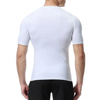 Skull Print Compression Shirts for Men Gym Workout Running Tshirts Sporty Athletic Quick Dry Tees Tops Short Sleeve Rash Guard