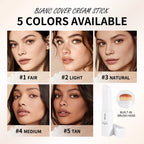 Foundation Stick Color Changing Foundation with Detachable Brush Blanc Cover Cream Stick Changing Hight Coverage Base Makeup