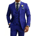 Mens 3 Piece Slim Fit For Men Double Breasted Suit Wedding Prom Suits Formal Business Dinner Tuxedo