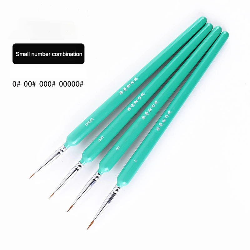 4/5/10pcs Miniature Hook Line Pen art painting brushes weasel hair paint brush gouache watercolor oil paint artists Hand Painted