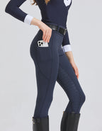 Spring and summer riding pants women's knitted high-stretch, slim-fitting silicone riding pants tight riding pants breathable we
