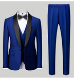 Men's Casual Business Have Smoking Suit High End Brand Boutique Fashion Blazer Vest Pants Groom Wedding Dress Party Suit