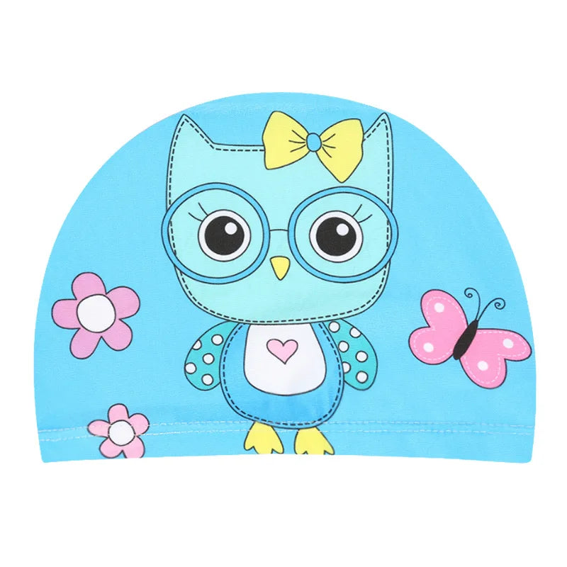Kids Swim Cap Cartoon Pattern High Elastic Ear Protection Breathable for Pool Swimming Boys Girls Comfort Fit