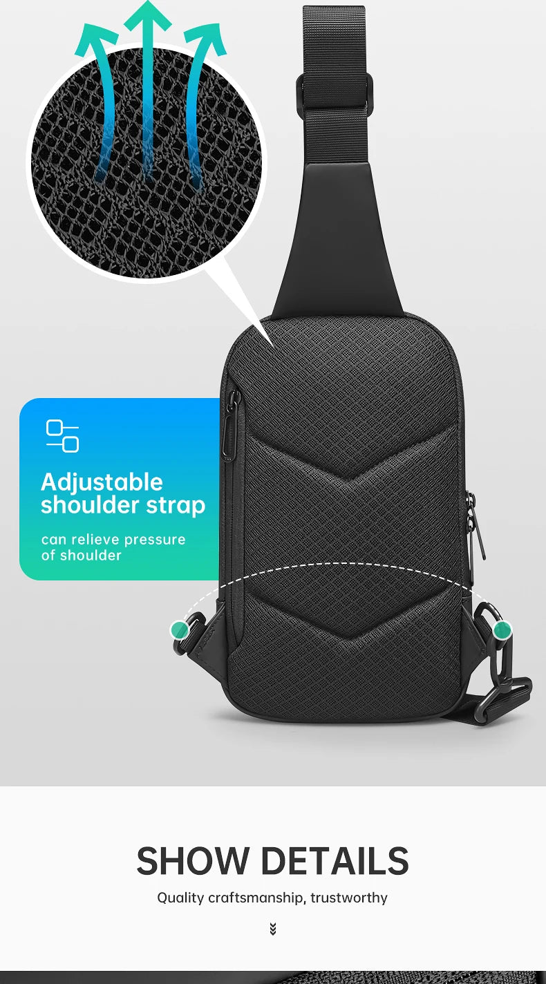 Mark Ryden Men Bag Oxford Sling bag 7.9 inch Male Chest Bag Crossbody Bag For Man Moto Biker Shoulder Bags Black New Fashion Bag