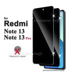 For Redmi Note 13 Pro Screen Protector 4G 5G Tempered Glass HD Crystal Clear Anti Spy Peep Privacy 9H High Aluminum