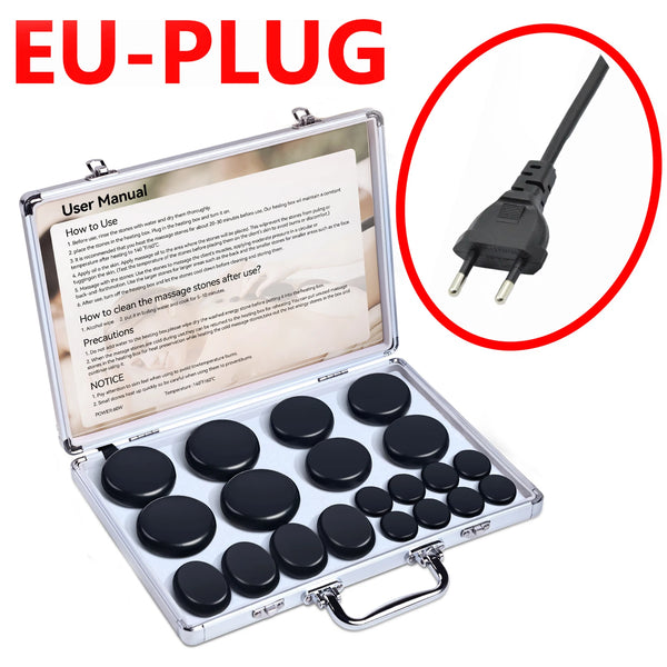 HOT STONE MASSAGE SET - Professional Spa Massage Tools - For Neck, Back, Abdomen, Legs & Full Body Massage