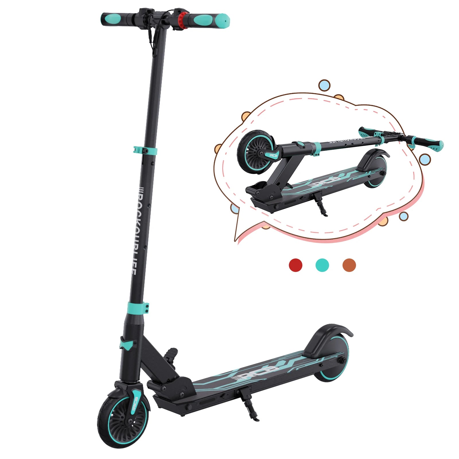 RCB R15 electric Scoot for children 8-16 years old, for children, for 8 kg, foldable, Double brake system, Max 16KM range Main image
