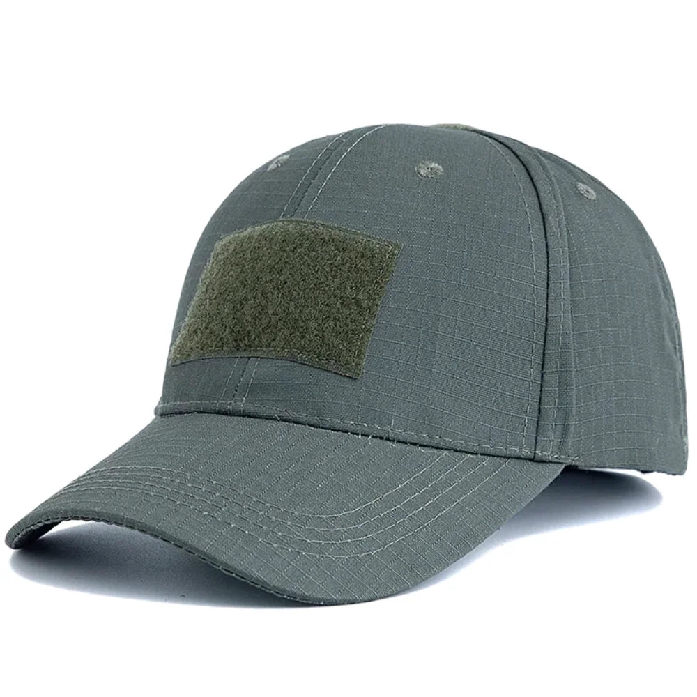 Men's Camouflage Tactical Baseball Cap With 3 Velcro Patches Military Camouflage Hat Cap For Outdoor Jugle Fishing Hiking Caps