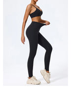 Hearuisavy Summer Super-Soft 2Pcs Women's Running Sports Shorts Set Breathable Fitness Yoga Bra Casual Push Up Workout Crop Top