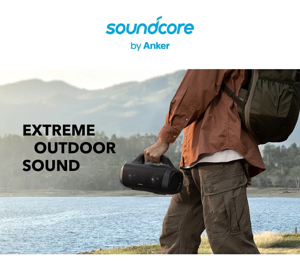 Anker Soundcore Motion Boom Outdoor Bluetooth loudspeaker with Titanium Audio drivers BassUp Technology IPX7 Water Protection 24-S
