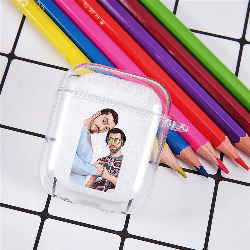 PNL QLF Rapper Singer Earphone Case For Apple AirPods 4 3rd 2 Pro3 Transparent Cover For Airpod 1 3 Letter Protective Box Shell