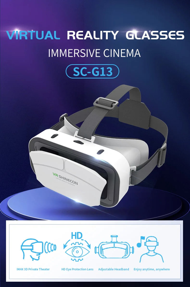 Shinecon VR Glasses 3D Headset Virtual Reality Device Helmet Goggles Lenses Mobile Smartphone Smart Phone Cell Realidade Viar VR