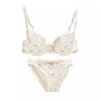 French Style Minimiser Bra Set | Big Size Unpadded Lace Half Cup, Large Cup Thin Anti-Sagging Sheer Lingerie Set BANERDANNI Bras