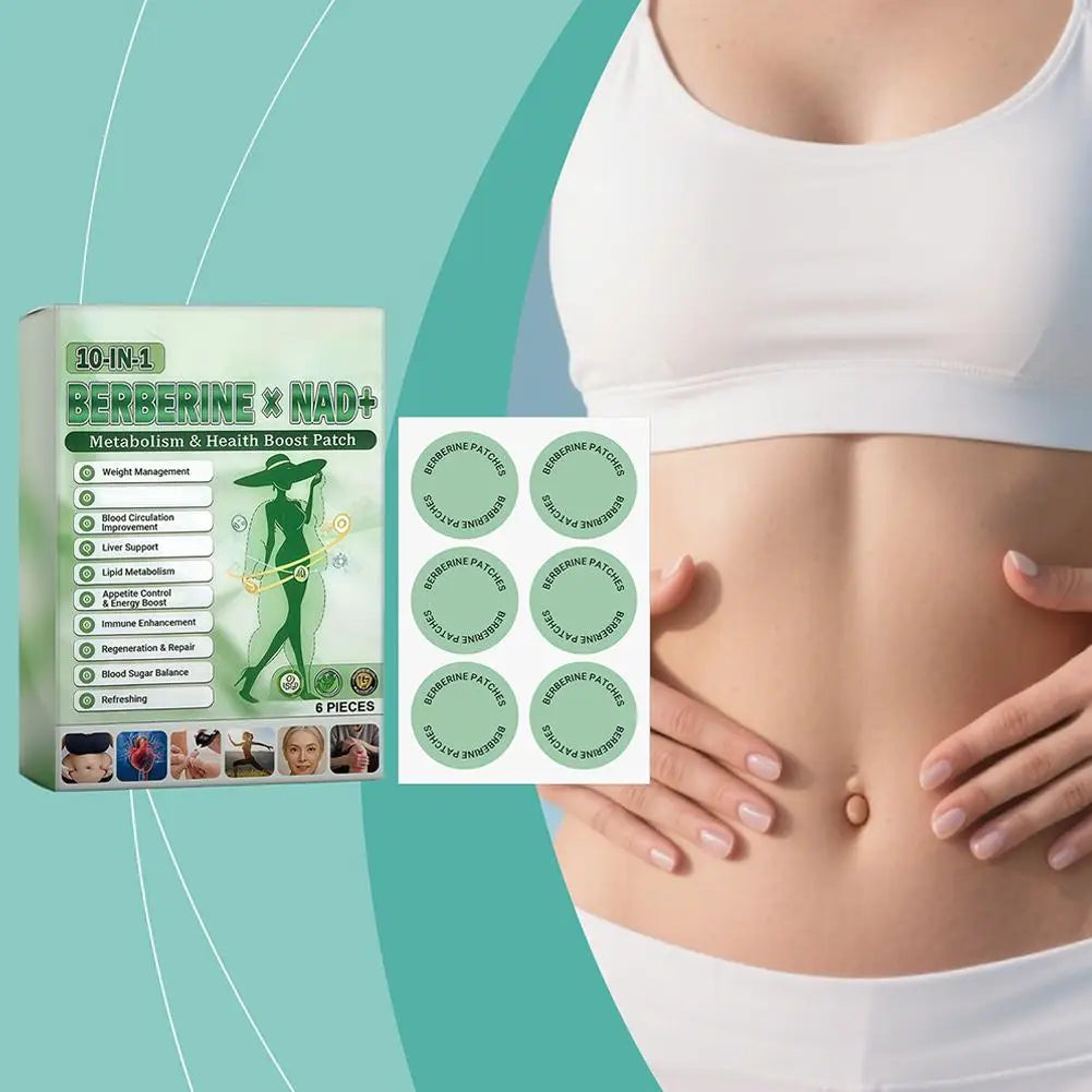 Berberine Patch Nano Microneedle Patch with Natural Ingredients, Daily Weight Management Body Firming Sticker for Women Men
