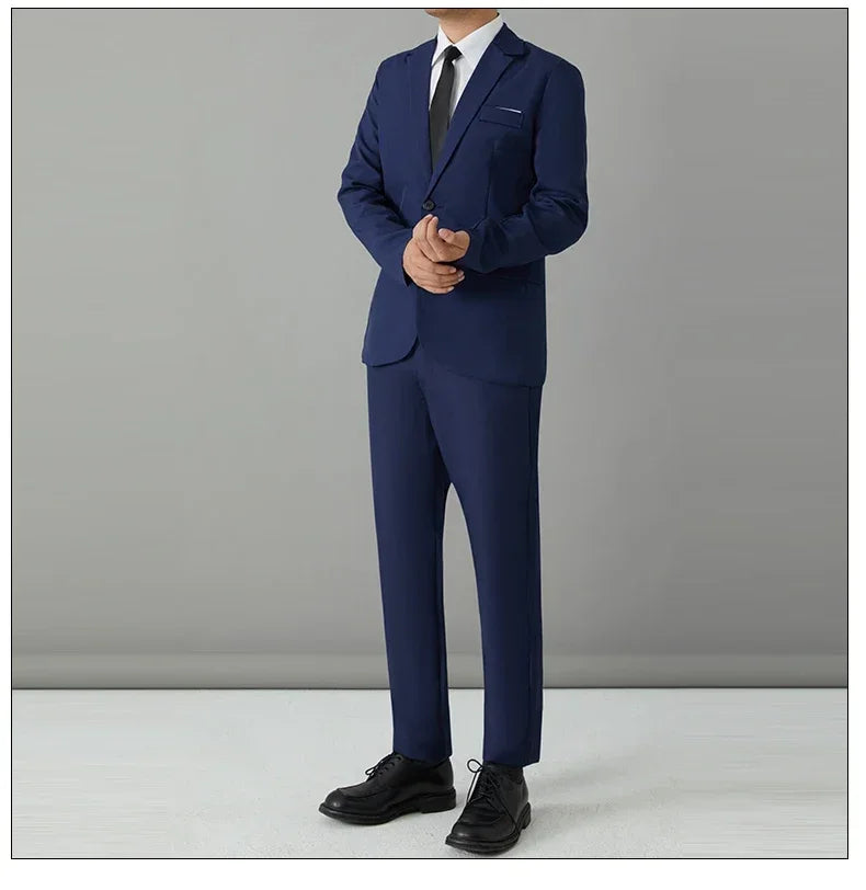 S-8XL Suit Men's Fashion Casual Outdoor (Blazer+ Pants) Gentleman Business Wedding Slim-fit Formal British Style Wedding Suit