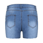 Women's High Waist Butt Lifting Denim Shorts Frayed Hem Stretchy Bodycon Jeans Shorts Sexy Summer Club Hot Pants Streetwear 2026