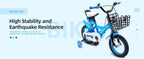 12-inch Stable Cycling Blue Kids Bike Children Bicycle Reliable Braking System Soft Cushion for Infants 2-4 Years