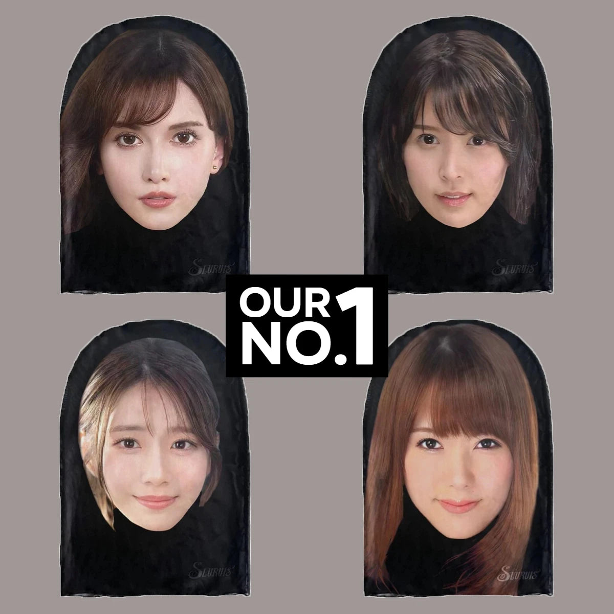 3D Realistic Japanese Female Star Face Mask Novelty Cosplay Headgear Breathable Balaclava for Live Stream Prank Party Halloween