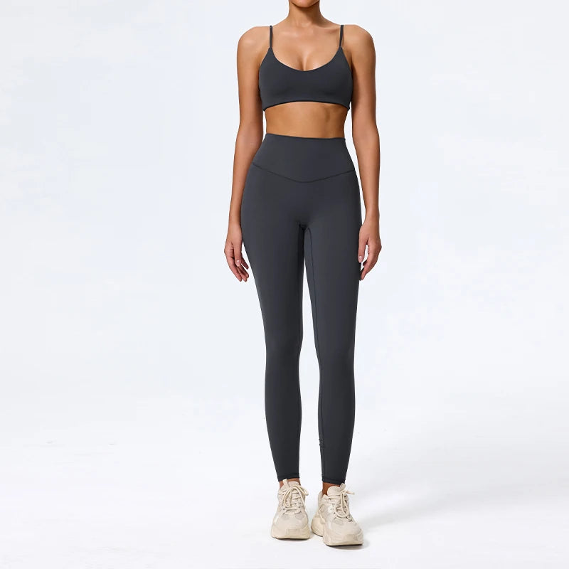 Hearuisavy Summer Super-Soft 2Pcs Women's Running Sports Shorts Set Breathable Fitness Yoga Bra Casual Push Up Workout Crop Top