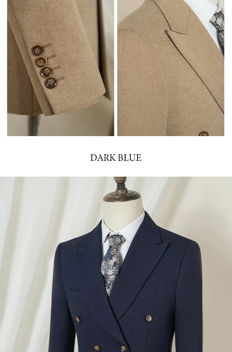 ST Cassy dark blue Elegant Man Suit 2 Pcs Set Modern Wedding Party Suits for Men Stylish Business office suit
