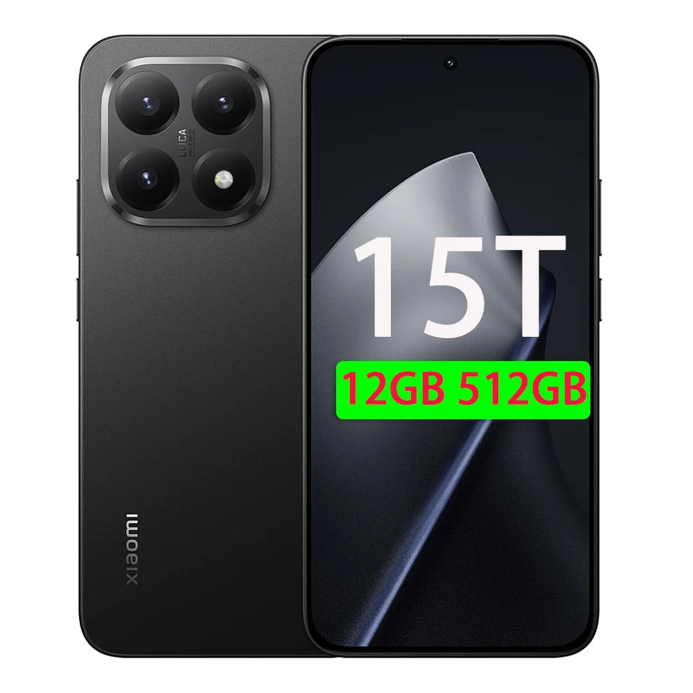Xiaomi 15T 5G Smartphone Global Version 7.5mm Slim Body 6.83 "AMOLED Display 120Hz MTK Dimensity 8400-Ultra CPU 5500mAh Leica Triple Camera Without Charger