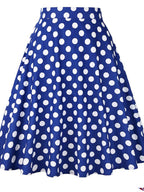 Women's Runway Cotton Retro Vintage Skirt Black Faldas High Waist A Line Rockabilly Jupe 50s Swing Umbrella Skirts Pin Up Skater