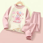 DISNEY Autumn and Winter Girls Comfy Soft Sleepwears Set Kids Casual Home Clothing Set Minnie Printed Child  Pijamas 0-10years