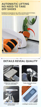 Luxury Electric Massage Head Spa Therapy Hair Salon Washing Shampoo Bed