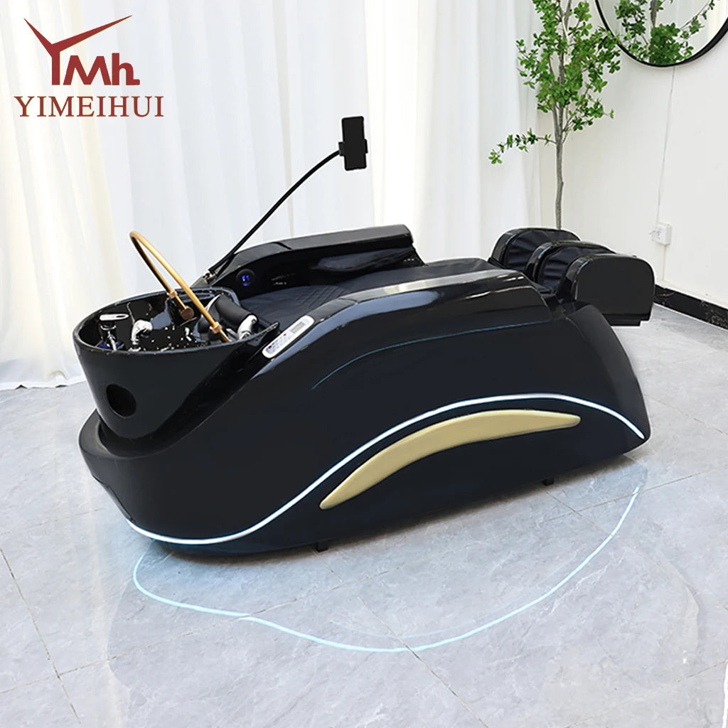 Electric adjustable hair spa chair head washing station shampoo massage bed for salon shop