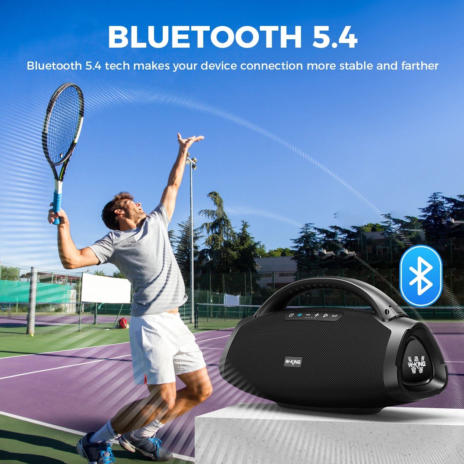 W-KING 200W RMS Portable Bluetooth Speakers, Massive Bass Party Boombox IPX7 Waterproof Speaker Large, Loud Outdoor Speaker