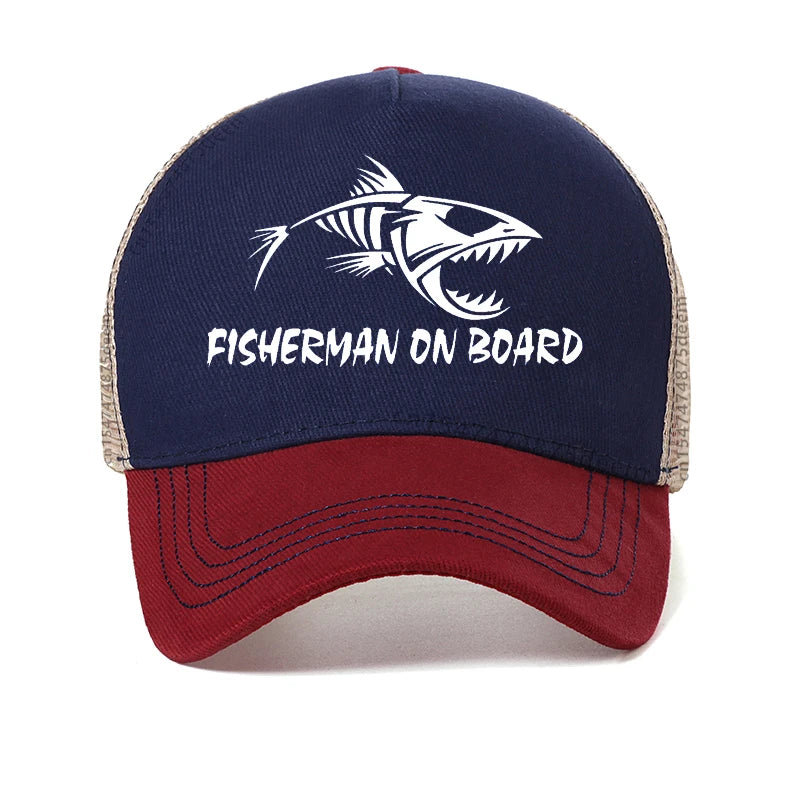 Fashion Fish Bone men Baseball Cap outdoors fishing Luya hat Summer Hunting and fishing Trucker hats visor Breathable caps