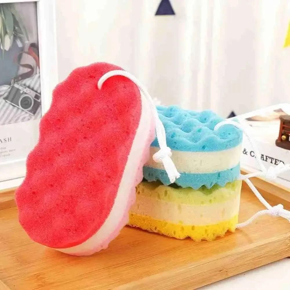 3-layer Wave Bath Sponge Exfoliating Body Brush Shower Skin Clean Massage Cleaning Shower Brush Skin Care Remover Bath Supplies Secondary image