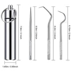 Stainless Steel Toothpick Set Reusable Toothpicks Tooth Flossing Tartar Removal Tool Portable Teeth Cleaner for Tooth Oral Clean